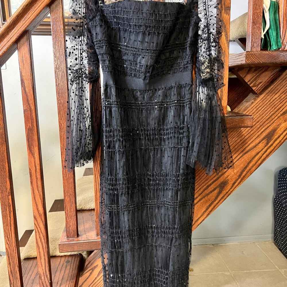 Self-Portrait Black Long Sleeve Lace Dress